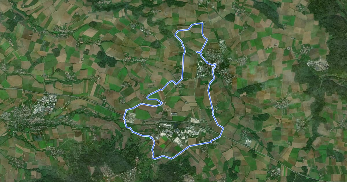 Маршрут Pfarrer-Mayer-Radweg на спутниковом снимке