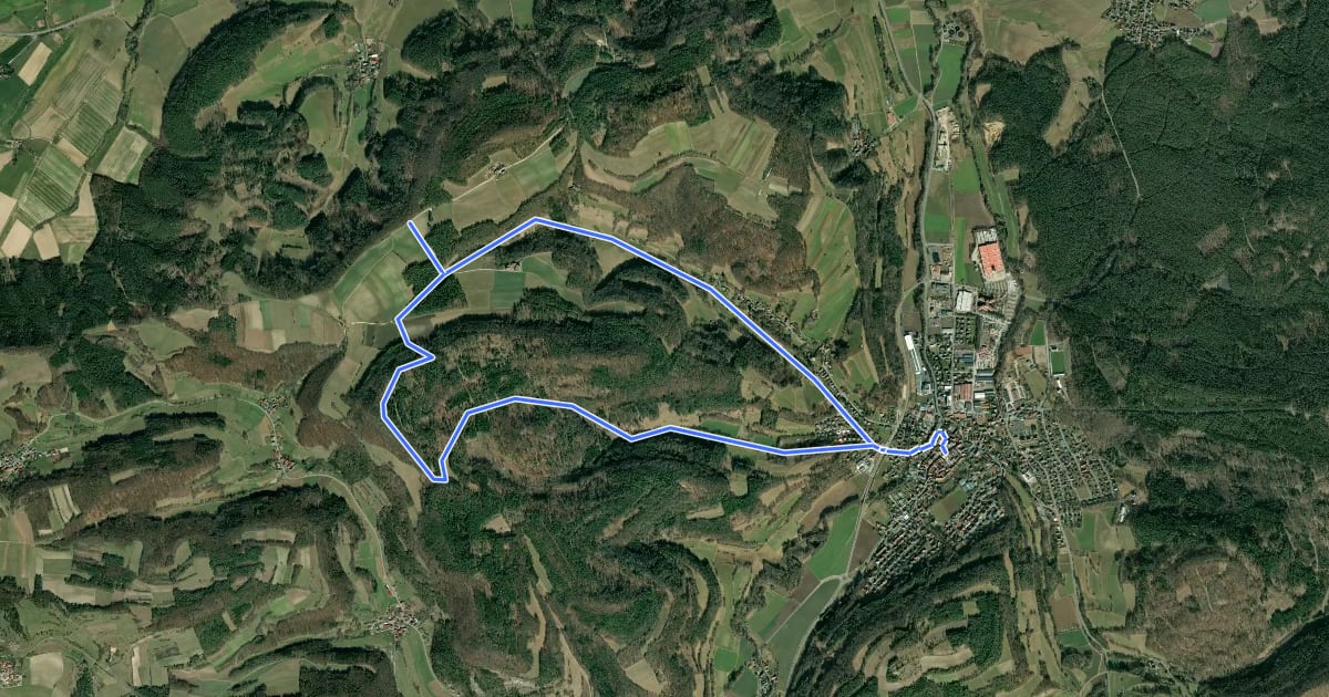 Маршрут Pfauengrund Rundweg на спутниковом снимке
