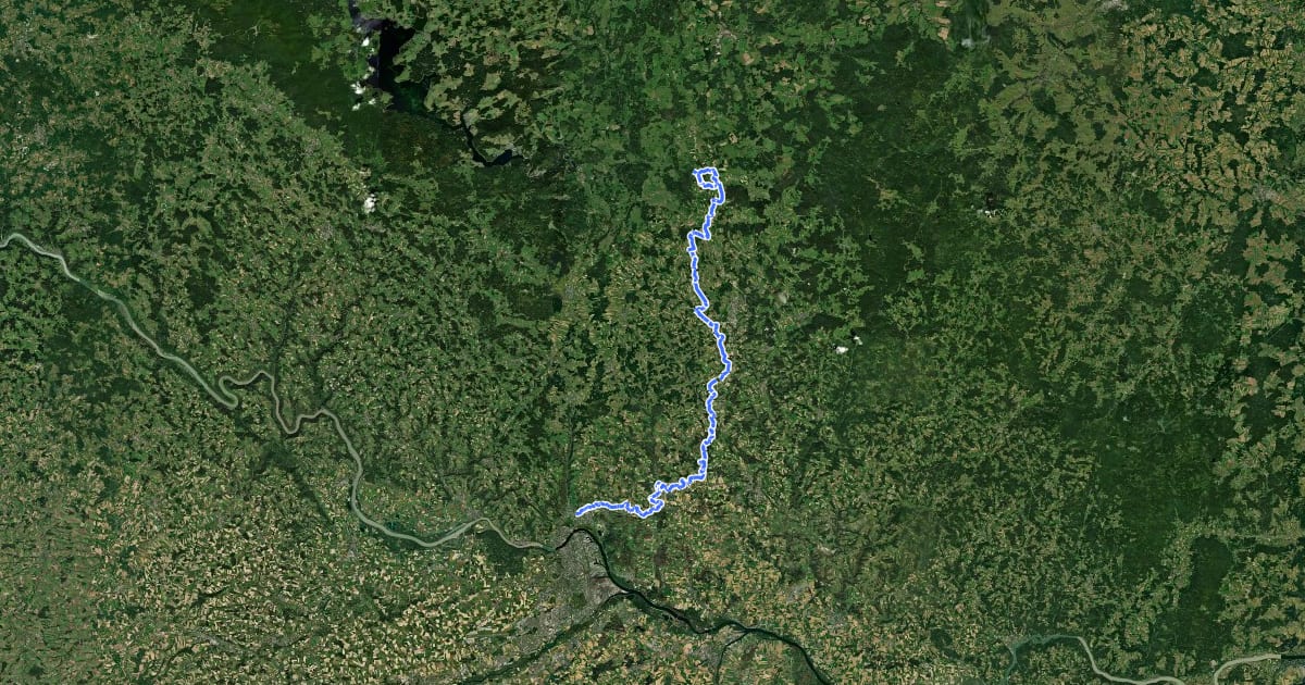 Маршрут Pferdeeisenbahnwanderweg на спутниковом снимке