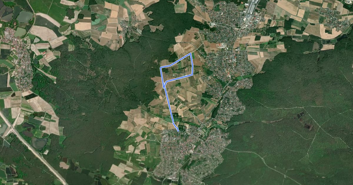 Маршрут Pferdeweg на спутниковом снимке