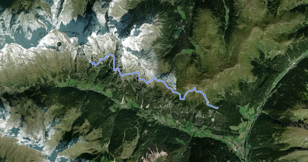 Маршрут Pflerscher Höhenweg - Alta Via di Fleres на спутниковом снимке
