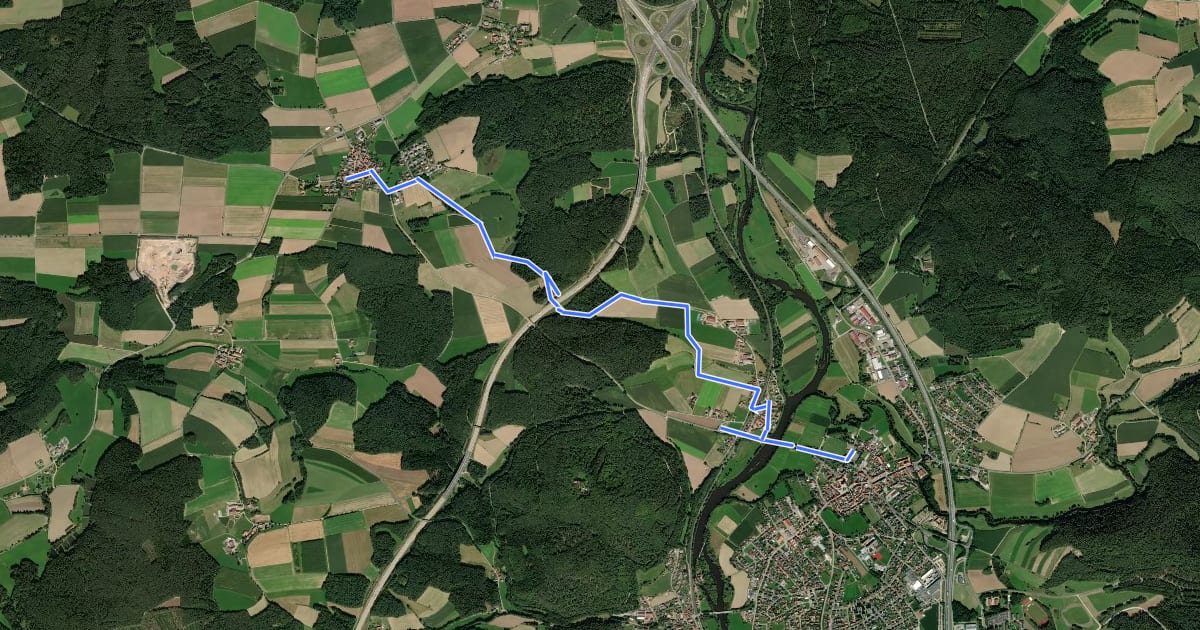 Маршрут Pfreimd/Sportplatz-Saltendorf на спутниковом снимке