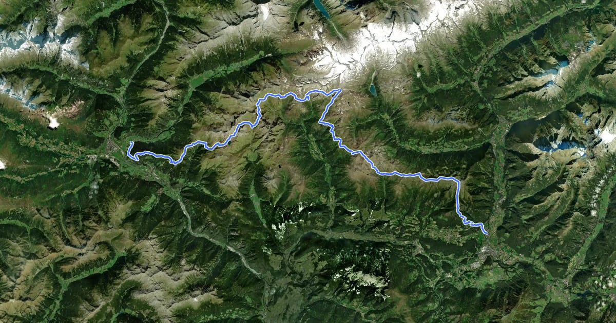 Маршрут Pfunderer Höhenweg - Alta Via di Fundres на спутниковом снимке