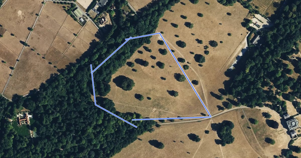 Маршрут Pheasant Park, Basildon Park на спутниковом снимке