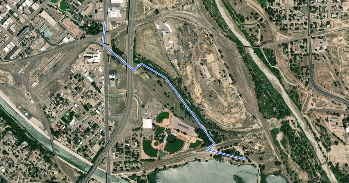 Маршрут Phelps Creek Multi-Use Path на спутниковом снимке