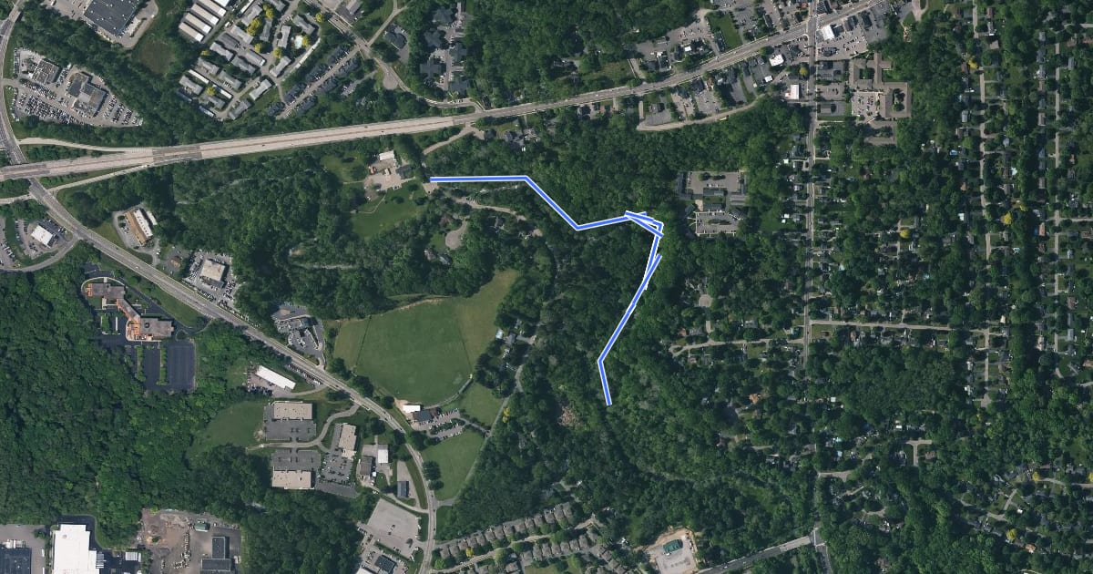 Маршрут Philbrick Park Trail на спутниковом снимке