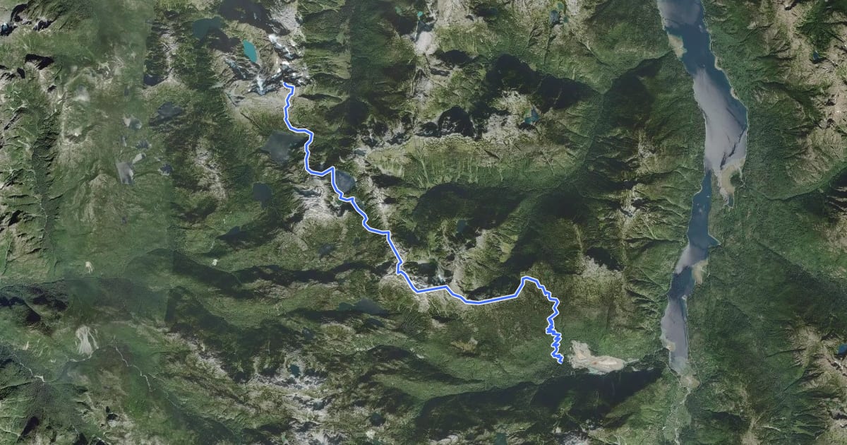 Маршрут Phillips Ridge Route на спутниковом снимке