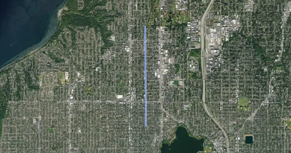 Маршрут PhinnyWood Greenway на спутниковом снимке