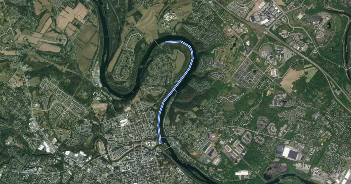 Маршрут Phoenix Iron Canal Trail на спутниковом снимке