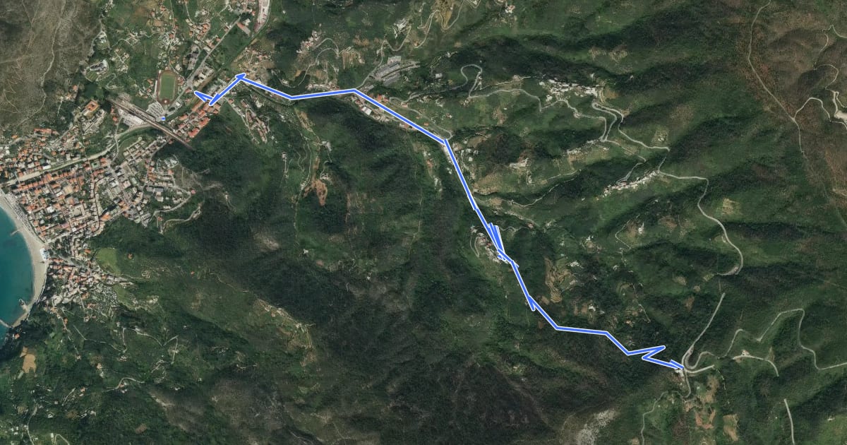 Маршрут Pié di Fontona – Fontona - Colla di Gritta на спутниковом снимке