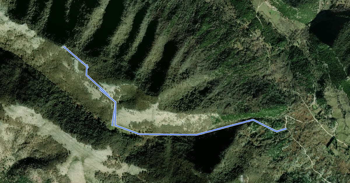 Маршрут Pian della Faggeta-Acqua di Mezzavalle-Monte Capreo на спутниковом снимке