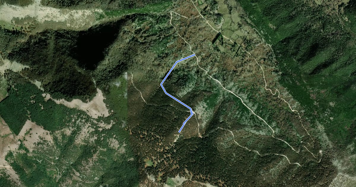 Маршрут Pian della Faggeta -Sella Acqua del Sambuco на спутниковом снимке