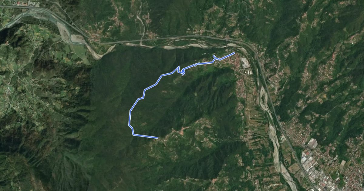 Маршрут Piana Battolla - Torenco – Monte Lama Ebreo на спутниковом снимке