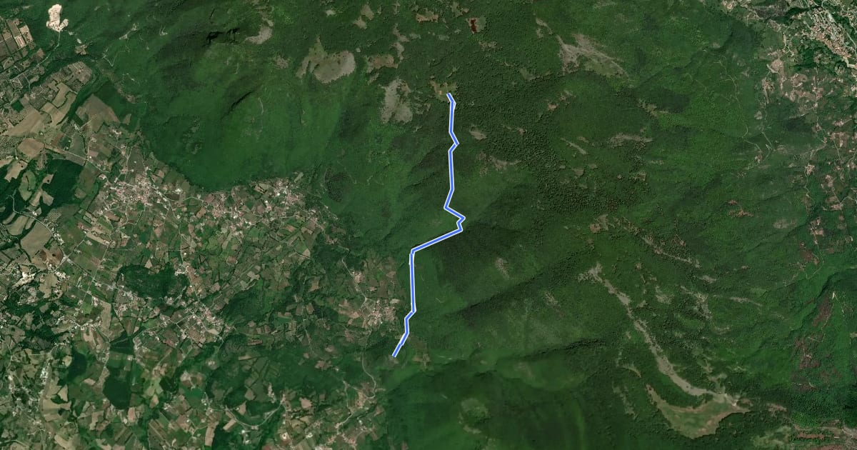 Маршрут Piana delle Pesche на спутниковом снимке