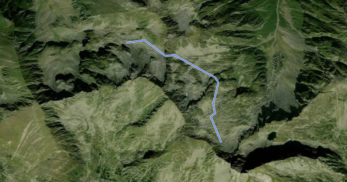Маршрут Piatra Prânzului - Strunga Ciobanului - creasta principală на спутниковом снимке