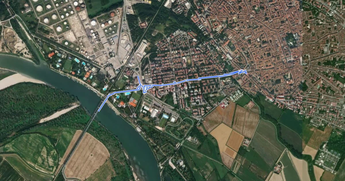 Маршрут Piazza Cadorna - Viale Po - Ponte на спутниковом снимке