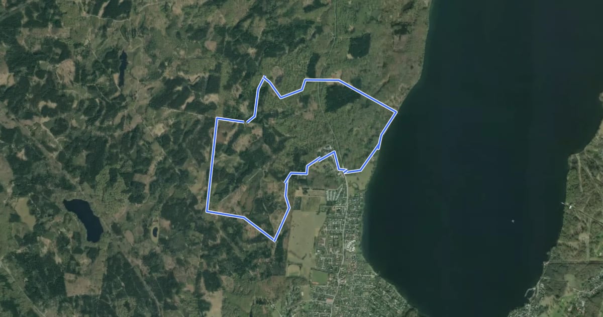 Маршрут Pibergården на спутниковом снимке