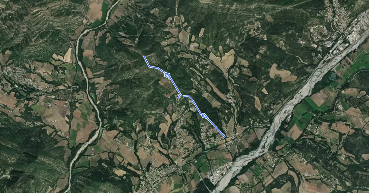 Маршрут Pic du Puy - le Vieil Aiglun на спутниковом снимке