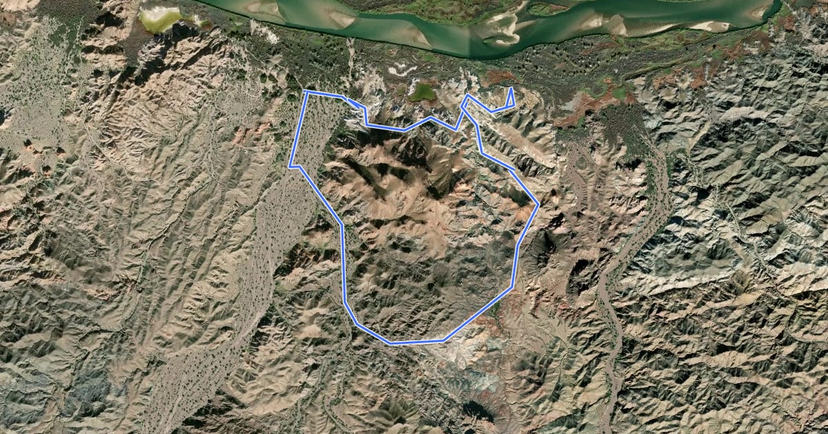 Маршрут Picacho Stamp Mill Trail на спутниковом снимке