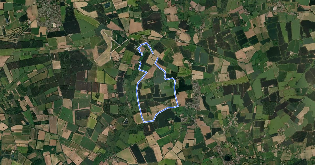 Маршрут Pickenhams Circular Walk на спутниковом снимке