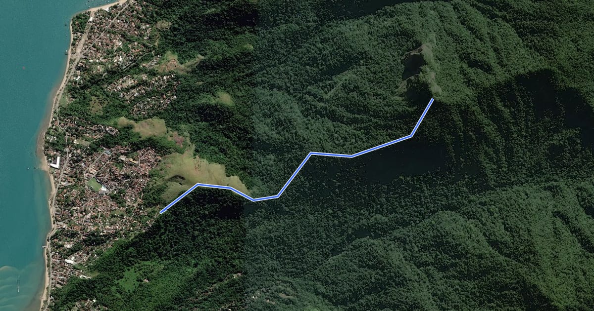 Маршрут Pico do Baepi Trail на спутниковом снимке