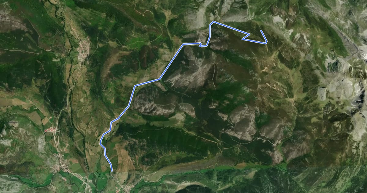 Маршрут Picos de Mampodre на спутниковом снимке