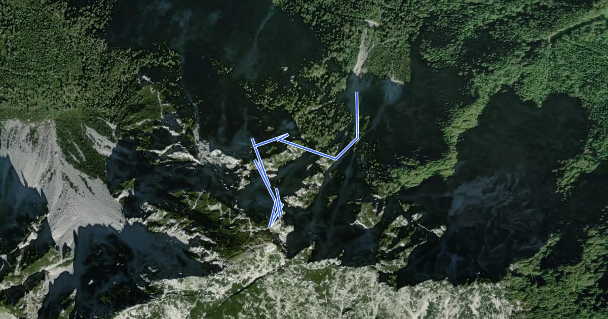 Маршрут Pidinger Klettersteig на спутниковом снимке