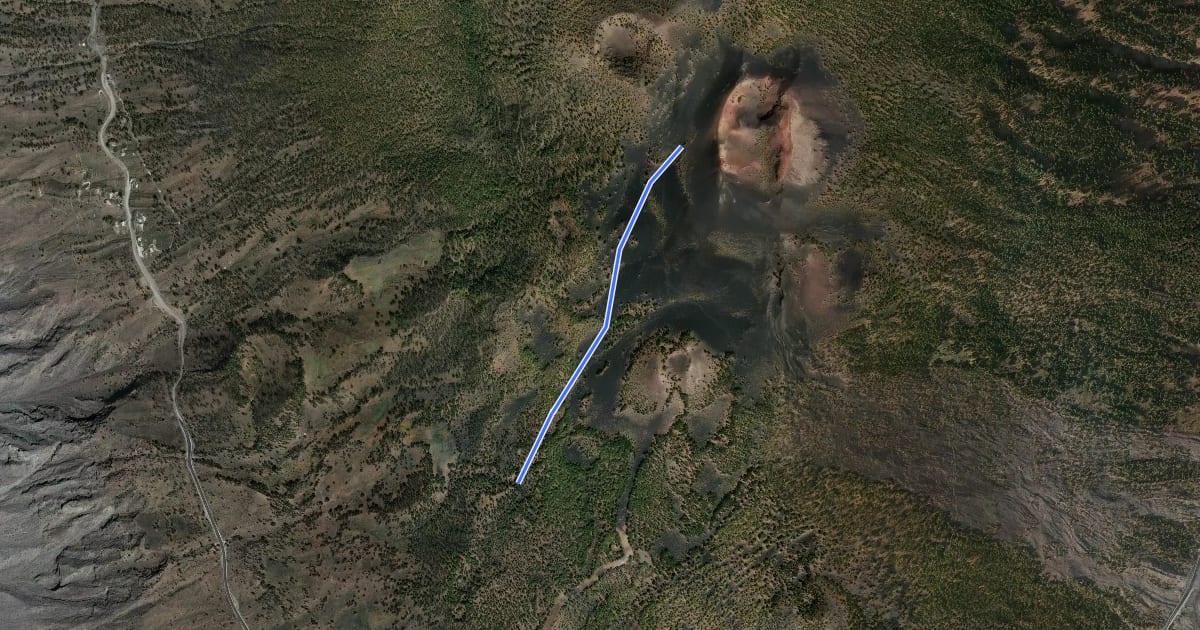 Маршрут Pie del Volcán Martín – Fuente de El Tión на спутниковом снимке