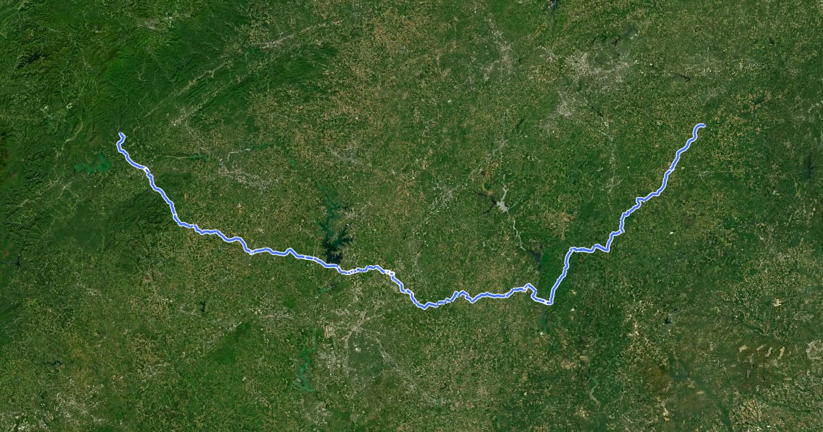 Маршрут Piedmont Spur на спутниковом снимке