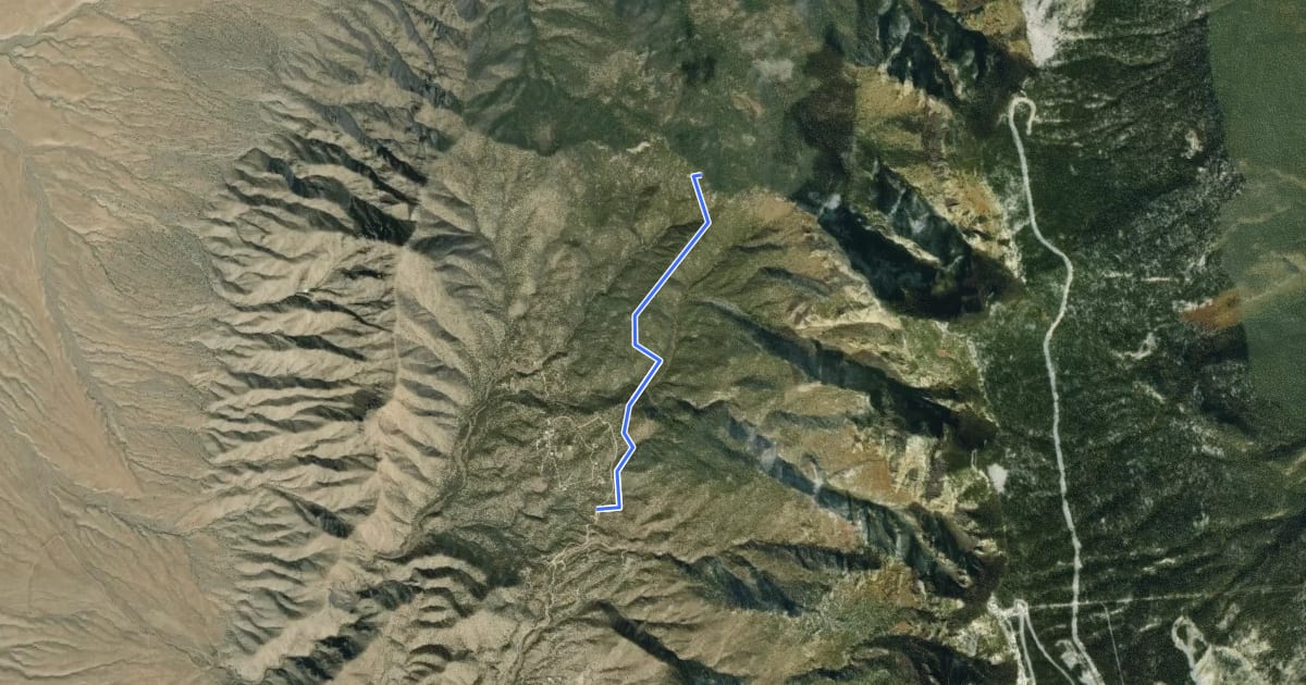 Маршрут Piedra Lisa South Trail на спутниковом снимке