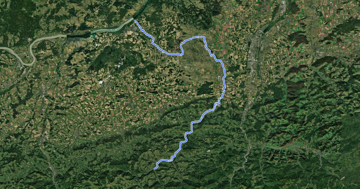 Маршрут Pielachtalradweg на спутниковом снимке