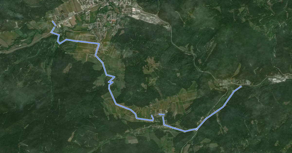 Маршрут Piestingtal Panorama Radroute на спутниковом снимке