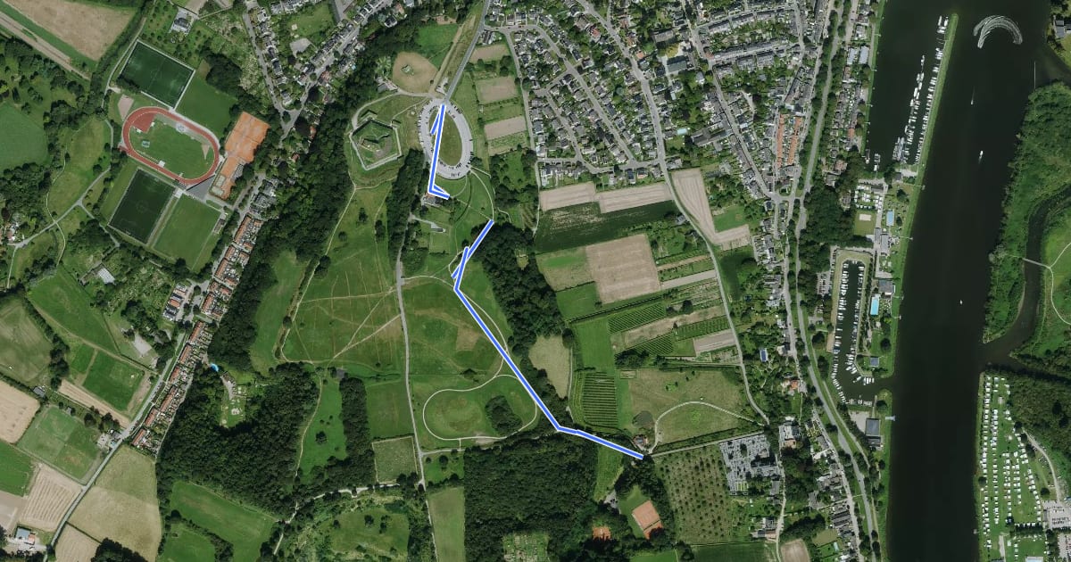 Маршрут Pieterpad wandeling Maastricht на спутниковом снимке