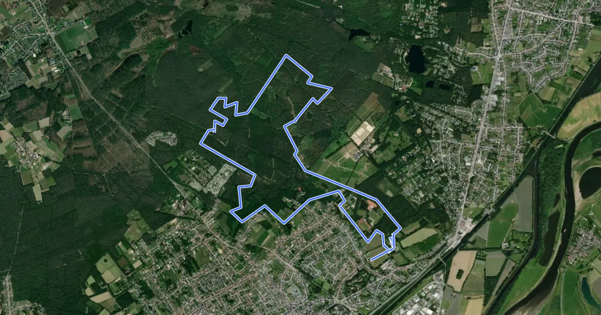 Маршрут Pietersheim Rode driehoek на спутниковом снимке