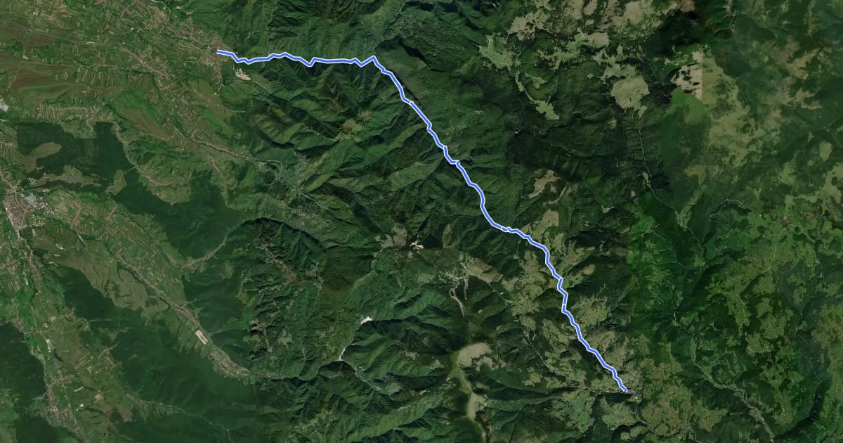 Маршрут Pietroasa - Valea Galbenei - Șaua Ponița - Arieșeni на спутниковом снимке