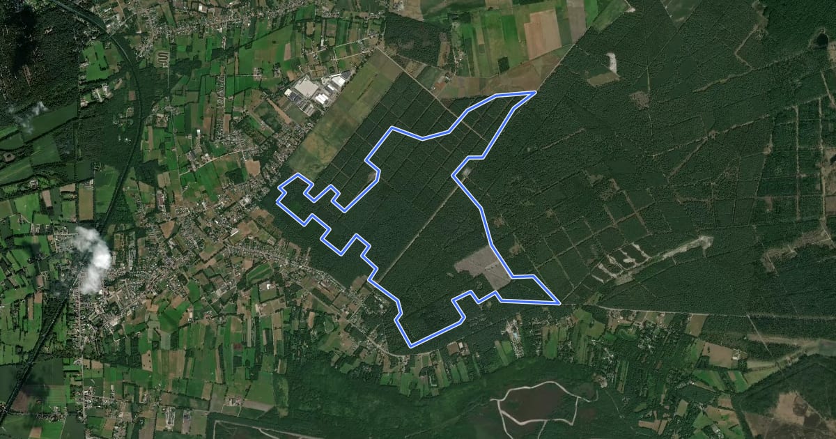 Маршрут Pijnven Rode driehoek на спутниковом снимке