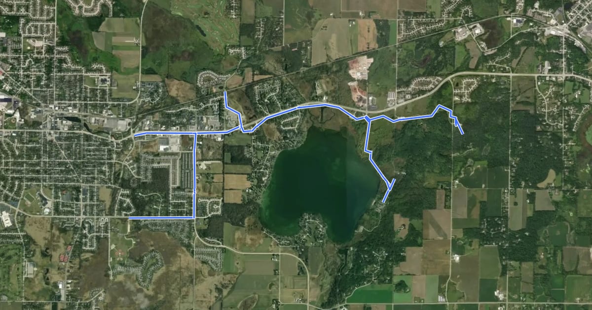 Маршрут Pike Lake Trail на спутниковом снимке