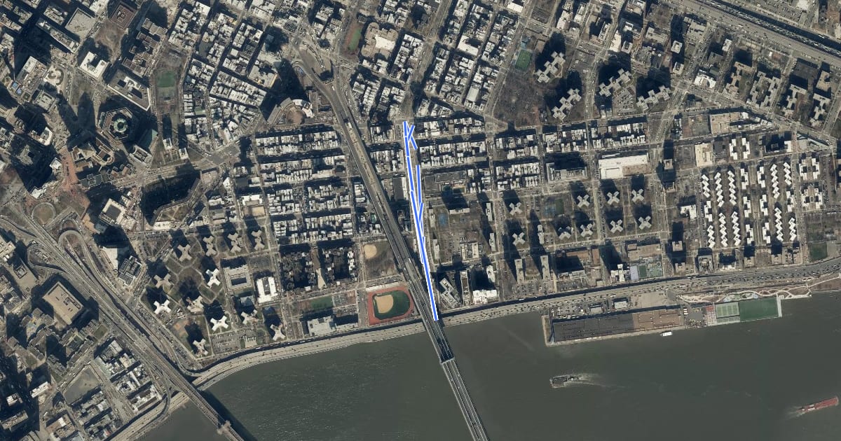 Маршрут Pike Street на спутниковом снимке