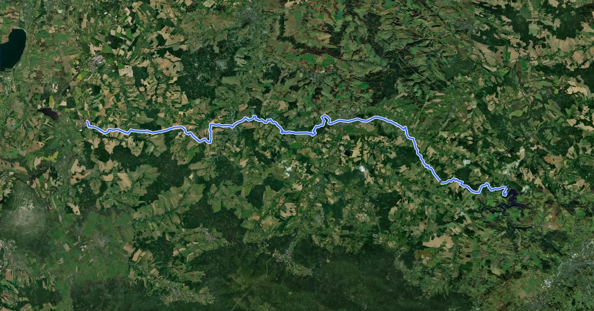 Маршрут Pilchowice Zapora- Zawidów на спутниковом снимке