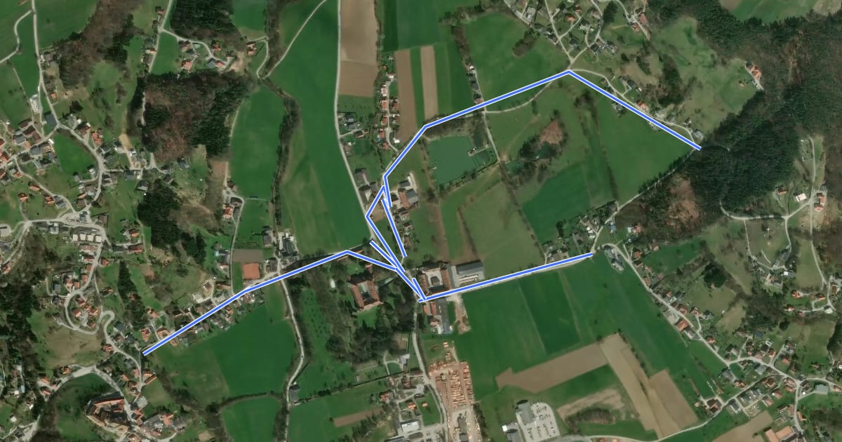 Маршрут Pilger-Rundweg Thannhausen на спутниковом снимке