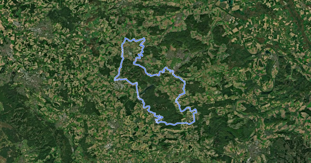 Маршрут Pilgern in Lippe (Ostschleife) на спутниковом снимке
