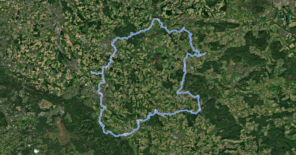 Маршрут Pilgern in Lippe (Westschleife) на спутниковом снимке