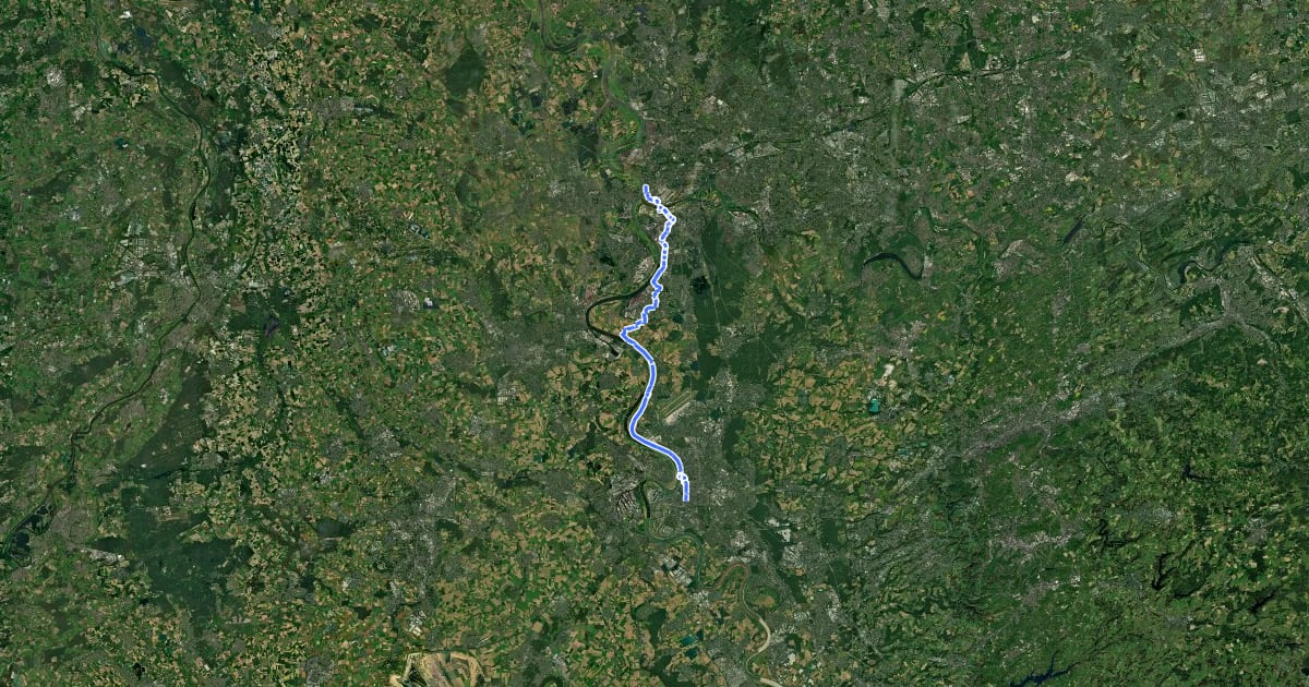 Маршрут Pilgerroute NRW Part на спутниковом снимке