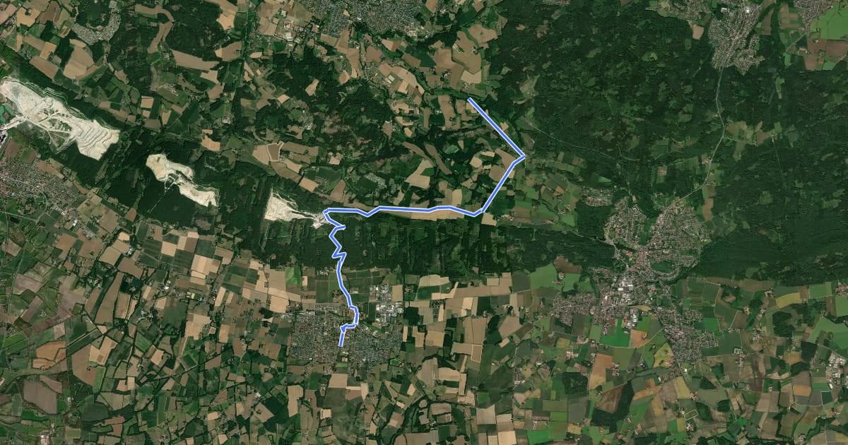 Маршрут Pilgerroute NRW Part aaa на спутниковом снимке