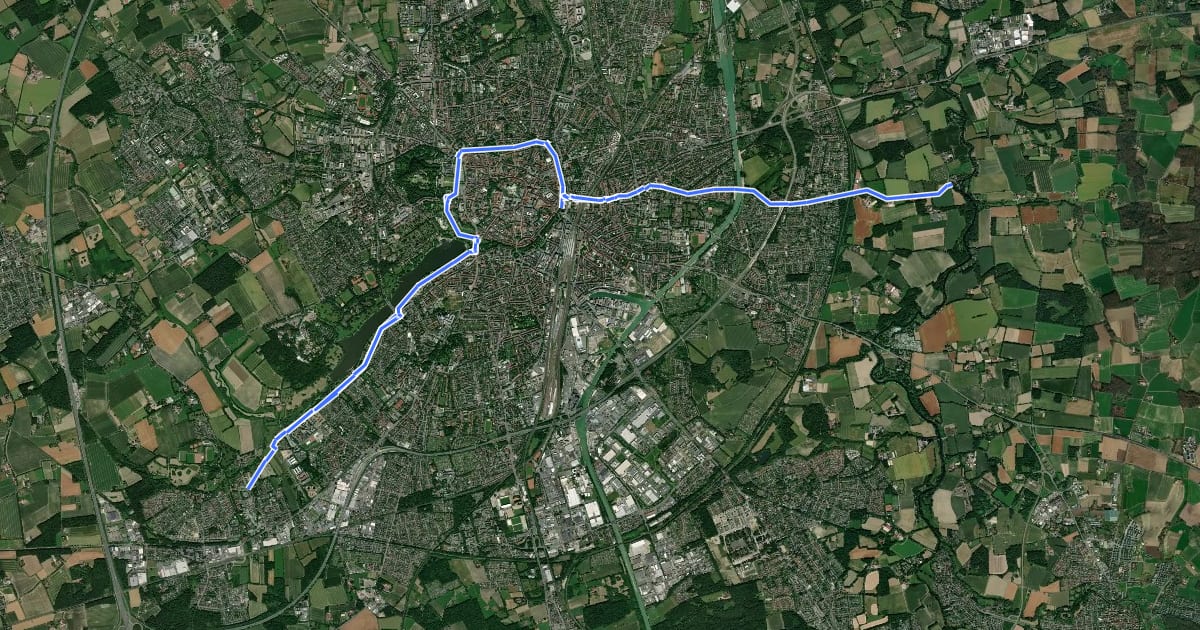 Маршрут Pilgerroute NRW Part aaba на спутниковом снимке