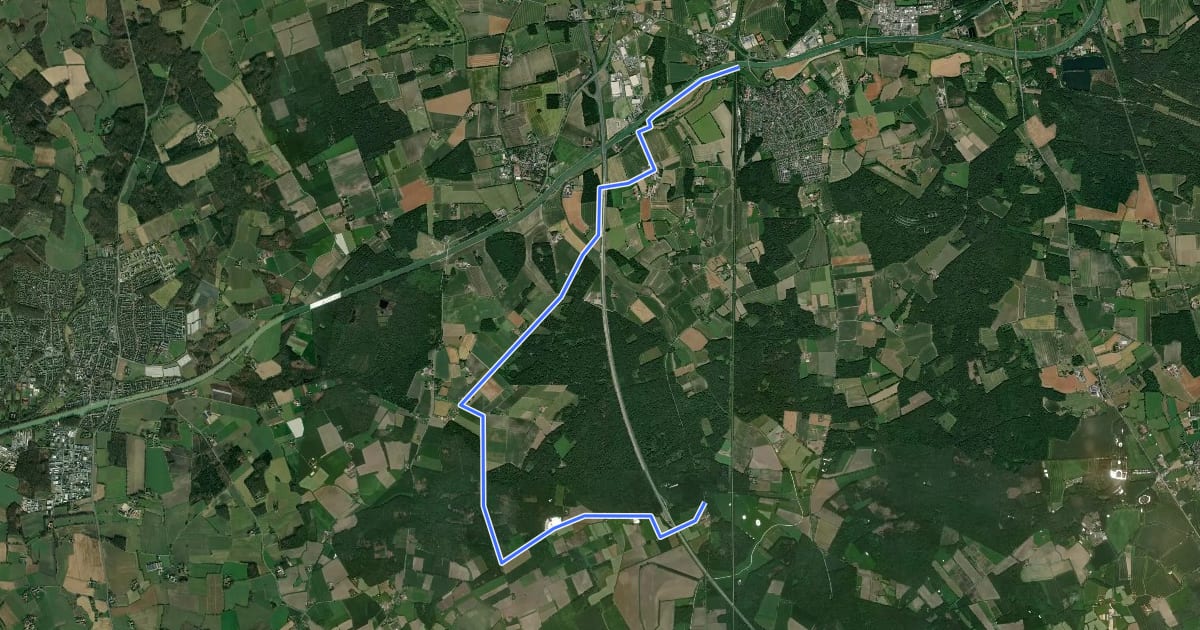 Маршрут Pilgerroute NRW Part aabba на спутниковом снимке