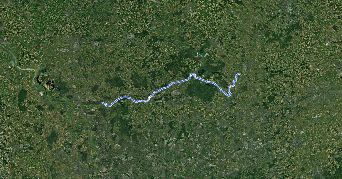 Маршрут Pilgerroute NRW Part ab на спутниковом снимке