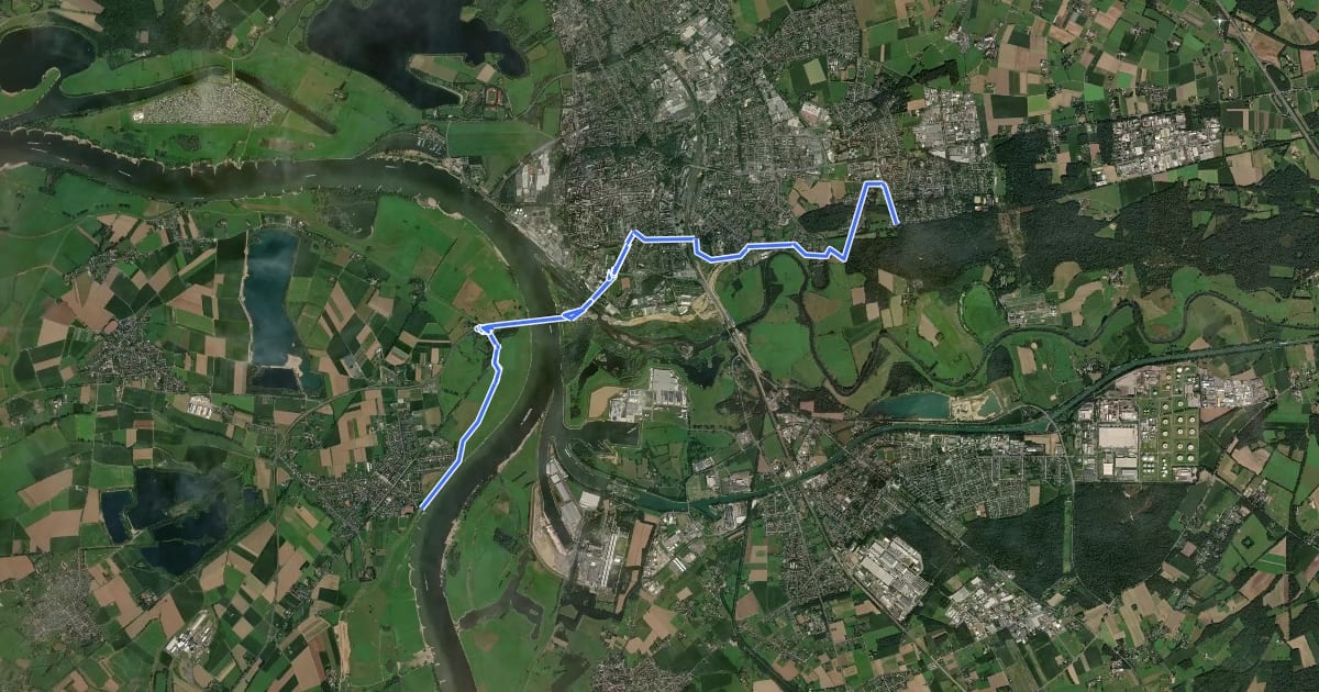 Маршрут Pilgerroute NRW Part ba на спутниковом снимке
