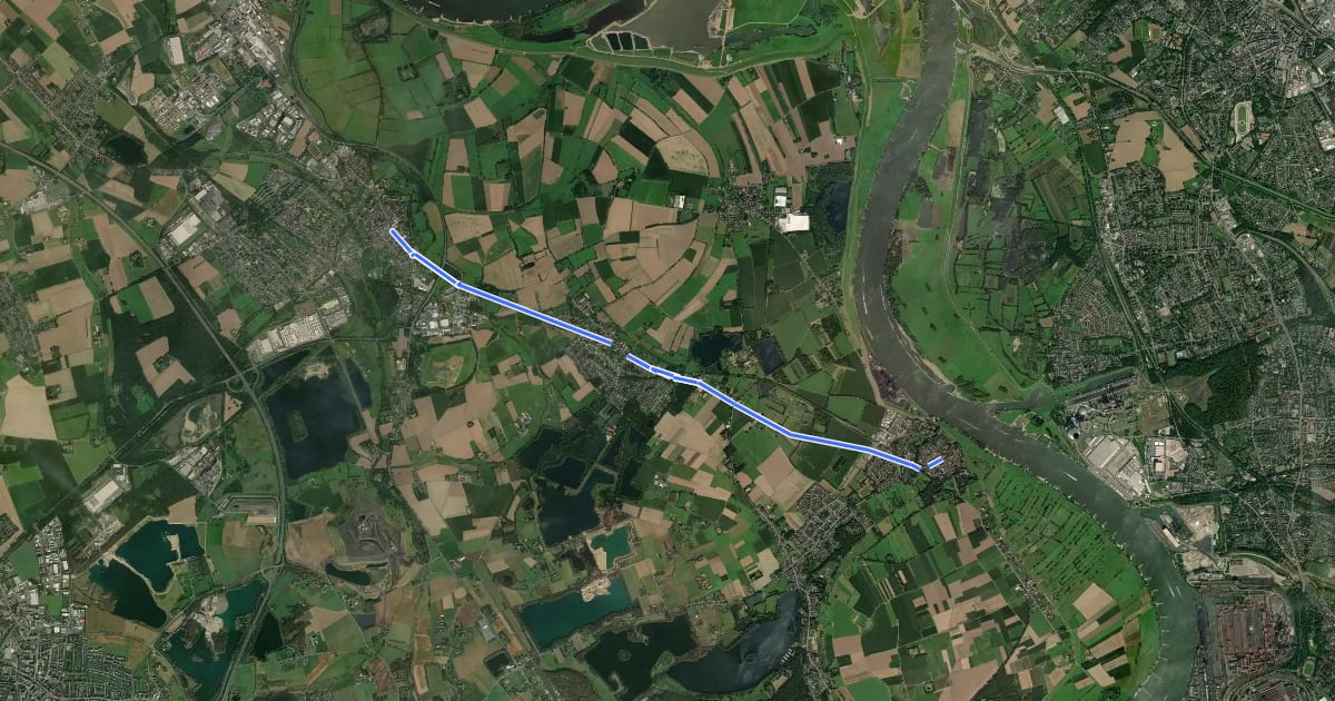 Маршрут Pilgerroute NRW Part bba на спутниковом снимке