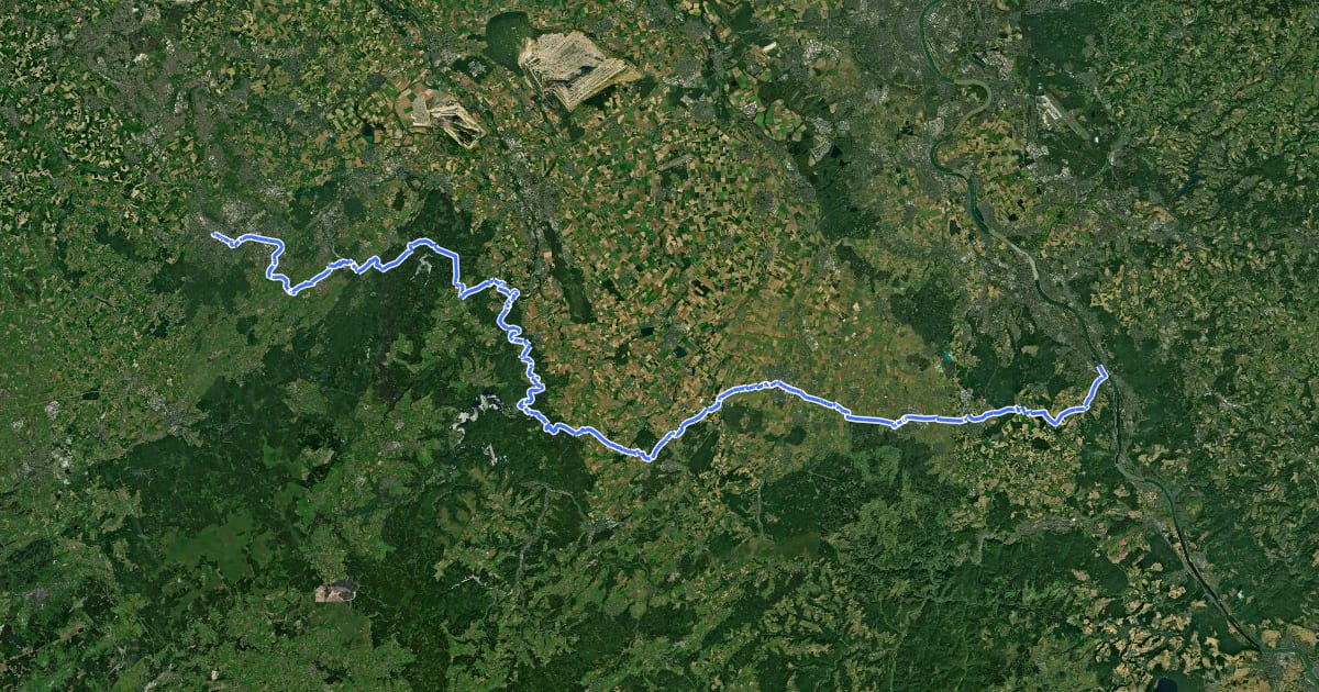 Маршрут Pilgerroute NRW Part bbbb на спутниковом снимке